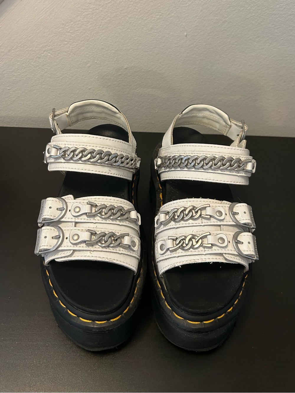 Dr. Martens Platform Chain Patent Leather Sandals